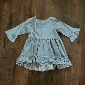 Ruffle Butts Stretch Denim High Low Ruffle Tunic